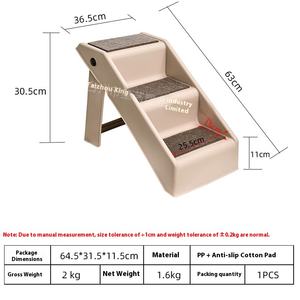 छोटे कुत्ते और बुजुर्ग पालतू फोल्डिंग प्लास्टिक सीढ़ियों के साथ कुत्ते की सीढ़ियों के साथ सीढ़ियों के साथ बिस्तर के सोफे और उच्च स्थानों के लिए - Product Image 6