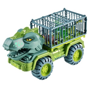 Voiture d'ingénierie de dinosaure en plastique de 41 cm Transport de voiture de Transport de dinosaure grand camion à benne avec œufs et arbres de <span class=keywords><strong>Dino</strong></span> - Product Image 1