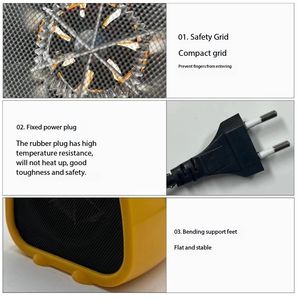 Calentador de Habitación Portátil de 500W, Calentador Eléctrico para Espacios Pequeños, Ventilador Calefactor para Hogar y Oficina, Máquina de Aire Caliente para Dormitorio, Oficina, Interiores, Invierno - Product Image 5
