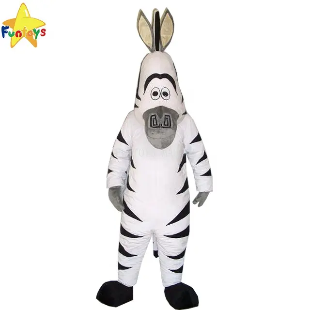 Funtoys Madagascar Zebra Marty Traje Da Mascote Cosplay Dos Desenhos Animados do Natal Animal Para Adulto