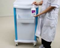Chariot médical multifonctionnel HOCHEY MEDICAL CM-12B, chariot médical mobile avec tiroirs verrouillables, bacs à déchets pour les soins aux patients