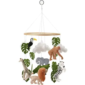 Neutral Felt Jungle tema móvil bebé Safari animal cuna móviles bebé colgante móvil