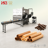 Usine de fabrication de bâtonnets de gaufrettes entièrement automatique HG, ligne clé en main avec four à gaz double tête bicolore SUS304