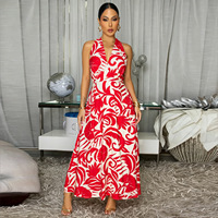 Robe longue maxi pour femme à imprimé floral tropical, col halter, décolleté en V profond, dos nu croisé, taille à nouer, pour les vacances, la plage et les occasions décontractées