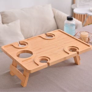 ชั้นวางแก้วไวน์ไม้สำหรับใช้ในบ้านหรือปิกนิกกลางแจ้ง ชั้นวางของบนโต๊ะ - Product Image 4