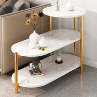 Table d'Appoint Multi-Niveaux de Salon Moderne de Style Nordique, Luxe Léger et Simple, pour Canapé et Table Basse, Idéale pour Petits Appartements