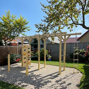 Attrezzatura Fitness in Legno 6 in 1 per Bambini Scala da Arrampicata in Legno Barra per Arrampicata all'Aperto per Bambini - Product Image 5