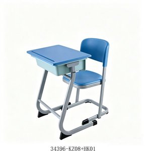 Adjustable Height School Desk And <b>Chair</b> With Blue Top And Metal Frame For Child Use Model 34396-KZ08 - Product Image 5