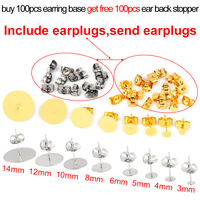 Fermoirs, crochets, clous, tiges vierges, attaches, attaches d'oreille, attaches d'oreille pour boucles d'oreilles, fabrication de bijoux DIY, modèle hypoallergénique en acier inoxydable