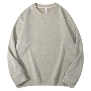 T-shirt à manches longues blanc vintage en coton gaufré 100 % pour <span class=keywords><strong>homme</strong></span>, coupe oversize, personnalisable, style streetwear - Product Image 3