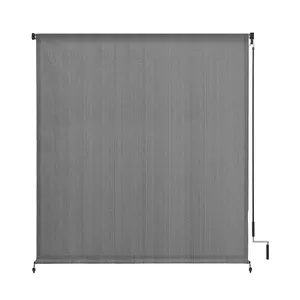 Patio Ziptrack Blinds Outdoor Cordless Blinds Roll Up Crank Operated Exterior Waterproof Roller Shade Outdoor Blinds Manual