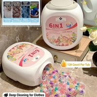 Capsules de lessive professionnelles de marque exclusive, six-en-un, adoucissant et nettoyant pour le linge