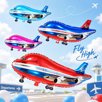 Ballon en aluminium en forme d'avion de dessin animé en gros, ballon à hélium pour fête d'anniversaire, baby shower, décorations de fête pour enfants
