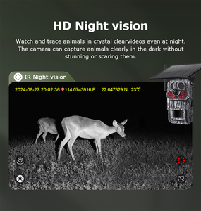 Caméra solaire binoculaire étanche PTZ avec suivi <span class=keywords><strong>automatique</strong></span>, camouflage vert, pour la <span class=keywords><strong>chasse</strong></span>, vision nocturne HD 3MP, audio bidirectionnel - Product Image 5