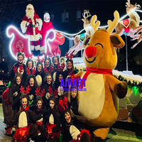 Costume de cerf gonflable pour célébration de Noël en plein air, mascotte gonflable en peluche de renne