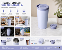 Gobelet de voyage en acier inoxydable, tasse à café isolée, anti-fuite, tasse portable avec couvercle, réutilisable pour boissons chaudes et froides