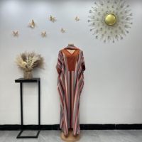 Vestido Kaftan Boubou Maxi de Gasa Estampado Antiarrugas Suave y Cómodo de Talla Grande para Mujer Africana, Estilo Casual de Verano 2026, para Club y Ropa Urbana