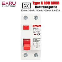 Disjoncteur différentiel électromagnétique de type A RCCB RCD 2P 10/30/100/300mA, interrupteur de sécurité EAL-18-A