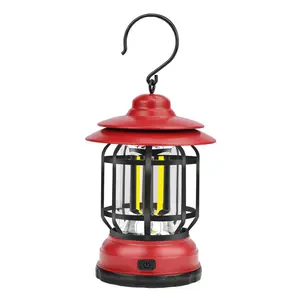 Outdoor Camping Essentials Portable Atmosphere Lamp Rechargeable Adjustable TYPE-C Charging Light Source Retro lantern
