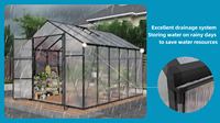 Serre de jardin écologique, imperméable, anti-rongeurs, super grande, avec structure en aluminium robuste thermolaqué et couverture en polycarbonate anti-UV