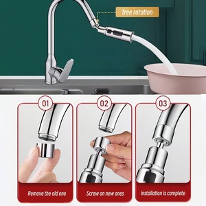 <span class=keywords><strong>Adaptateur</strong></span> de <span class=keywords><strong>Robinet</strong></span> de <span class=keywords><strong>Cuisine</strong></span> Minimaliste Moderne, Rallonge Anti-éclaboussures <span class=keywords><strong>pour</strong></span> Évier, Spécial Lave-légumes, Universel Chaud/Froid, Douche Externe en Cuivre - Product Image 2