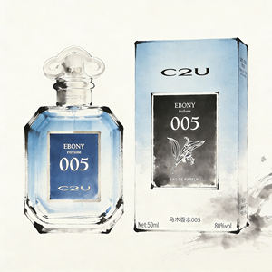 Perfume Original al por Mayor Eau de Parfum EbonyPerfume en Botella Azul, Fragancia Fresca de Oud en Spray de 50 ml para Hombre y Mujer - Product Image 1