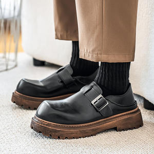 Zapatos formales de otoño para hombre, elegantes y que se pueden usar con calcetines de punta cerrada y medio atados. Zapatos de vestir y Oxfords de cuero para hombre. - Product Image 4