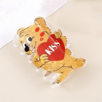 Pince à cheveux en PVC motif ours mignon et requin, pour usage quotidien, pour la Saint-Valentin, pour femmes, pince à griffes décontractée, marque Sheyi, personnalisable