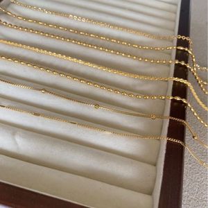 Gioielli minimalisti di moda in acciaio inossidabile placcato oro Dainty ovale piatto perline <span class=keywords><strong>cielo</strong></span> stellato maglia <span class=keywords><strong>collana</strong></span> a catena - Product Image 4