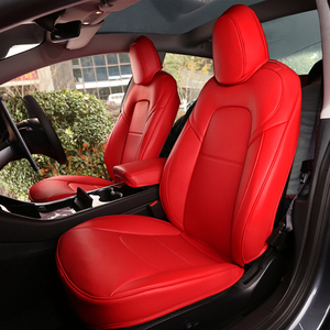 Accessoires intérieurs de voiture en cuir personnalisés à la mode, imperméables, housses de siège de voiture pour <span class=keywords><strong>Tesla</strong></span> - Product Image 6
