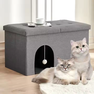 2024, muebles de sala de estar, Banco otomano de almacenamiento plegable, casa de madera rectangular <span class=keywords><strong>para</strong></span> mascotas <span class=keywords><strong>para</strong></span> <span class=keywords><strong>gatos</strong></span>, animales pequeños, esponja duradera - Product Image 1