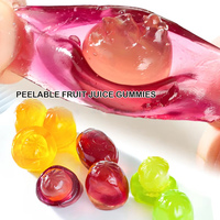 400g HALAL Fruitig Aroma Schilbare Gummy Candy Meerkleurige Schilbare Snoepjes 43% Sappige Inhoud in Zak B2B Groothandel