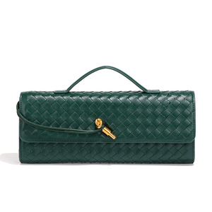 New <strong>Arrival</strong> Ladies Colorful Braided Long Hand Clutch <strong>Bags</strong> Fashionable Guangzhou Lock Woven <strong>Shoulder</strong> <strong>Bag</strong> Accept Customization