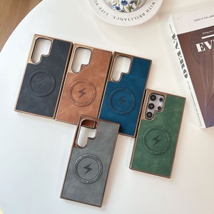 Funda de teléfono magnética para Samsung <span class=keywords><strong>Galaxy</strong></span> S25Ultra, funda protectora de piel de oveja galvanizada S24 - Product Image 1