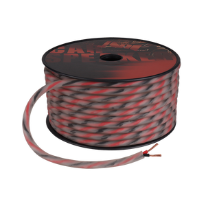 Câble de haut-parleur de voiture en PVC transparent OFC, normes américaines, noir et rouge, câble/paied 14AWG 1,90 mm²*2C, surface transversale/mesure - Product Image 1