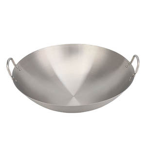 Profissional 26-100cm Stainless Steel <span class=keywords><strong>Wok</strong></span> Set Duas Alças Indução Adequado Utensílios de Cozinha Fry Pan Big Pot para Restaurantes - Product Image 2