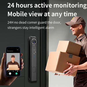 Serrure de porte intelligente <span class=keywords><strong>WiFi</strong></span> Tuya pour usage domestique, fonction de reconnaissance faciale et d'interphone, options de déverrouillage par <span class=keywords><strong>code</strong></span>/carte/empreinte digitale - Product Image 6