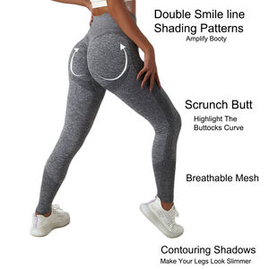 Leggings de sport en gros, sans couture, avec effet push-up, vêtements de sport pour la salle de sport, pantalons de compression, logo personnalisé, soutien pour les femmes, leggings de yoga pour la remise en forme - Product Image 2