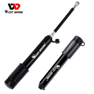 WEST BIKING 100PSI MTB Pump Cycling Frame Tires Aluminium Alloy Bike hand pump Mini Hand Portable Mini Bicycle Air Pump