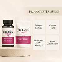 Capsules de collagène avec acide hyaluronique et vitamine C, 60 capsules, complément alimentaire, fabrication OEM