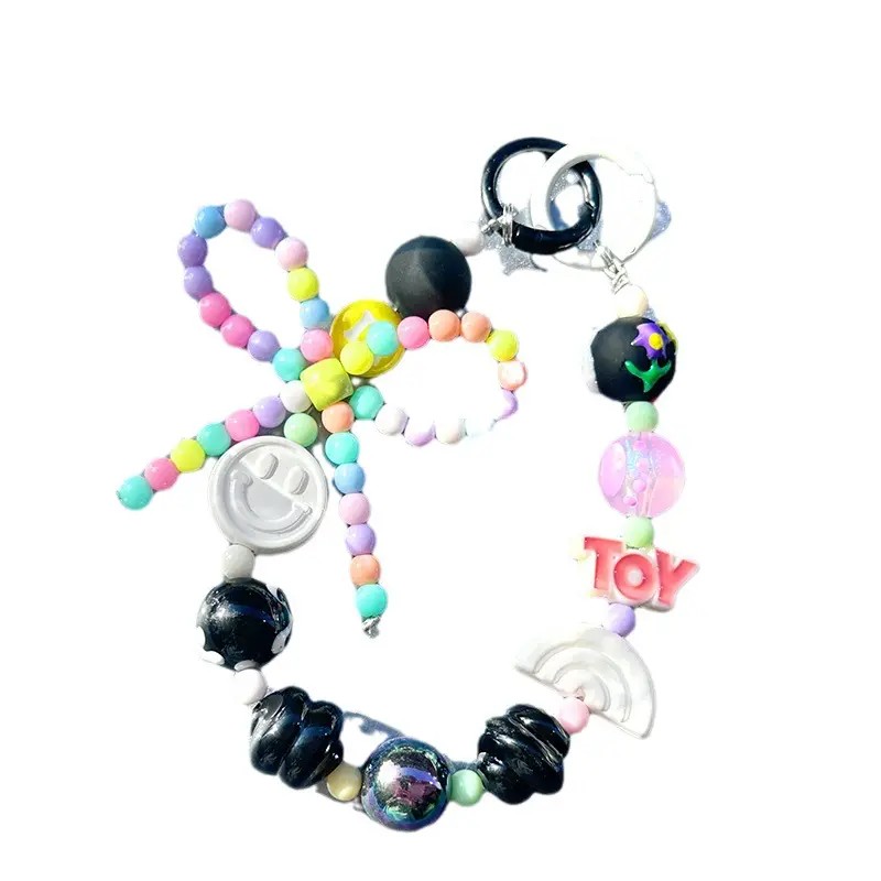 Neues Design Handy-Kette süßigkeiten Farbe Kopfhörer Tasche Pendeltasche dekorative Perlenkette Zubehör