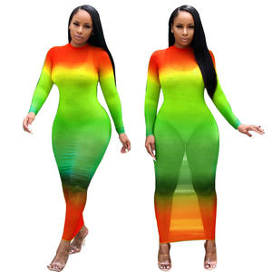 Vestido Midi <span class=keywords><strong>de</strong></span> Gasa Transparente con Cuello Redondo y Manga Larga para Mujer, Vestido Sexy para Fiesta en la Playa o Club Nocturno - Product Image 5