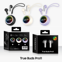 Écouteurs True Buds Pro 11 de haute qualité avec emballage personnalisé, lumières RGB, sans fil, écouteurs TWS semi-intra-auriculaires