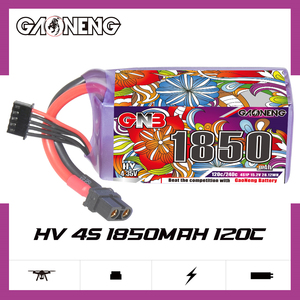 GAONENG GNB 4S 1850MAH 15.2V 120C XT60 Batería de polímero de litio de alto voltaje para drones <span class=keywords><strong>FPV</strong></span> FreeStyle de largo alcance, paquete de competición LR con un solo botón - Product Image 2