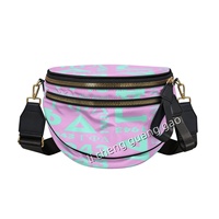 Sac bandoulière personnalisé en forme de coquille pour sororité, design tendance, lettres grecques, sac unisexe en forme de coquille, sac bandoulière de voyage extérieur