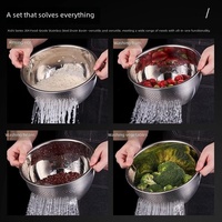Évier de cuisine multifonctionnel en acier inoxydable extra-épais - Panier de lavage et d'égouttage du riz pour usage domestique, fabriqué à Chaozhou