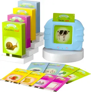 Cat Forma Língua Árabe-Inglês Pré-escolar Educacional 112 Flash Cards Brinquedos Imagem Real Talking Machine para Crianças Criança