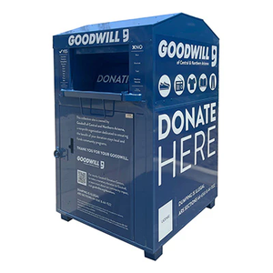 批发定制镀锌钢服装容器慈善收藏捐赠滴箱二手衣服垃圾箱 - Product Image 2