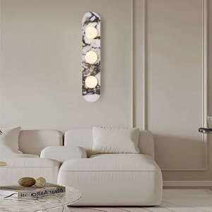 Wall Lamp Marble Design Led Light Source E27 Bulb Base For Entryway Bedroom Living Room Background Lighting - Product Image 3