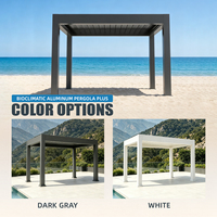 Pergola en aluminium à lames orientables, kit de fixation complet, électrique, résistante au vent, à la pluie, à la neige et à l'eau, pour usage domestique et en extérieur